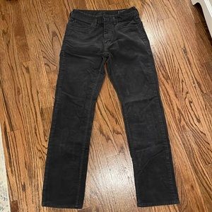 Vineyard Vines 5 pocket corduroy, charcoal gray, 28x30